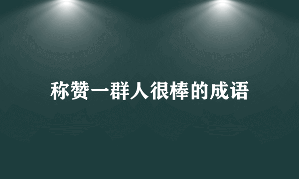 称赞一群人很棒的成语