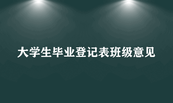 大学生毕业登记表班级意见