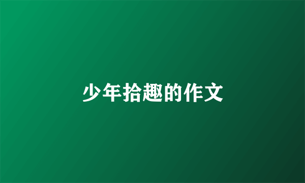 少年拾趣的作文