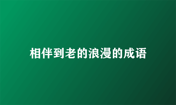 相伴到老的浪漫的成语
