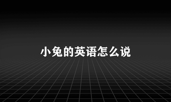 小兔的英语怎么说