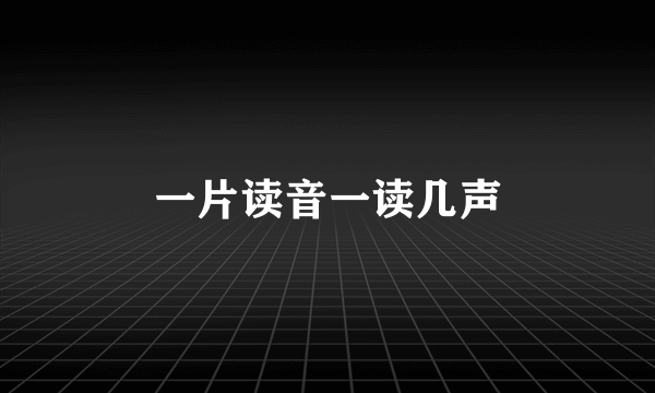 一片读音一读几声