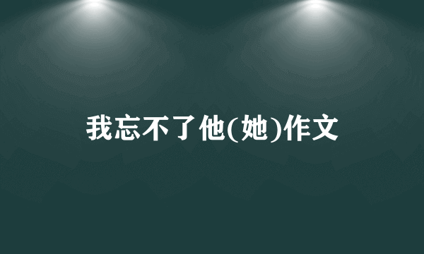 我忘不了他(她)作文