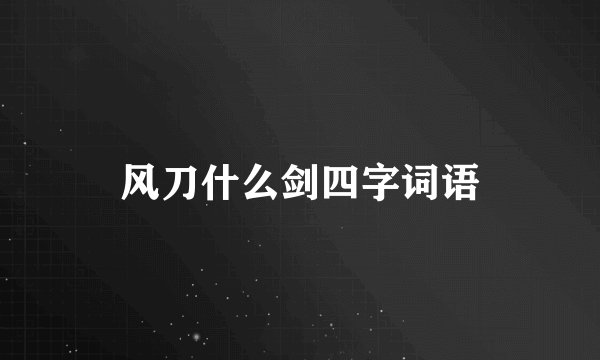 风刀什么剑四字词语