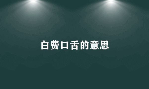 白费口舌的意思