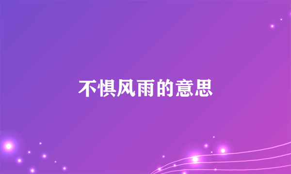 不惧风雨的意思