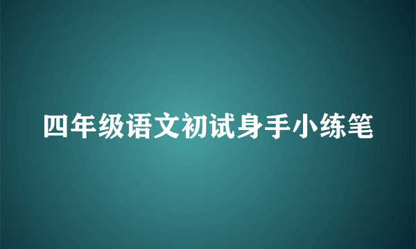 四年级语文初试身手小练笔