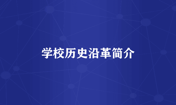 学校历史沿革简介