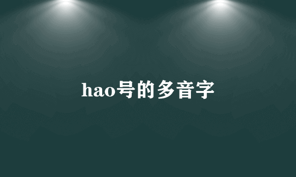 hao号的多音字
