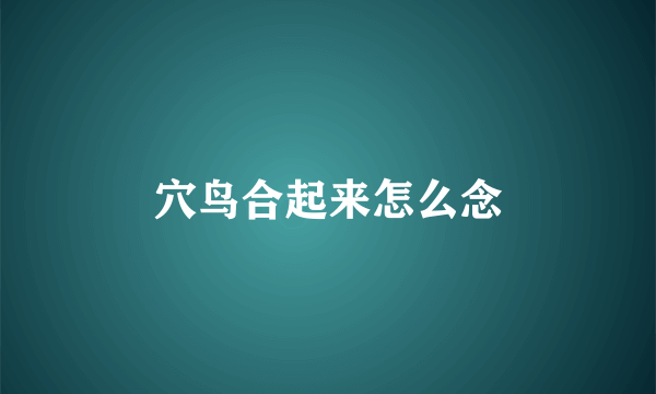 穴鸟合起来怎么念