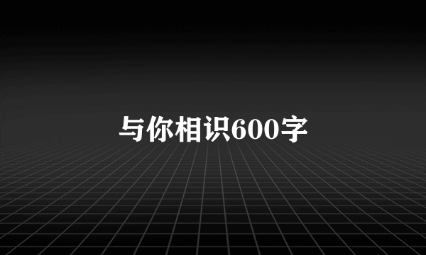 与你相识600字