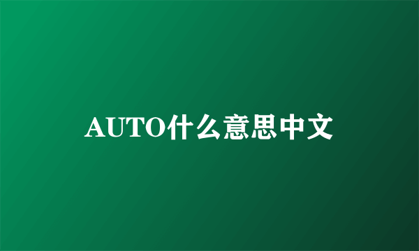 AUTO什么意思中文