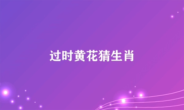 过时黄花猜生肖