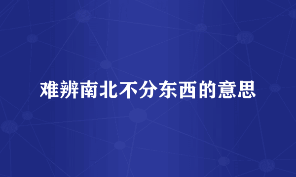 难辨南北不分东西的意思