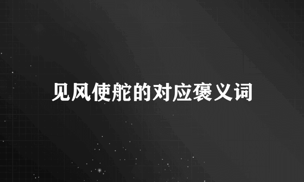 见风使舵的对应褒义词