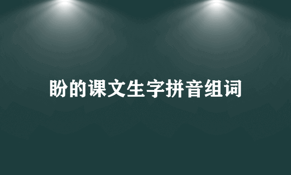 盼的课文生字拼音组词