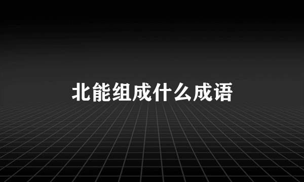 北能组成什么成语