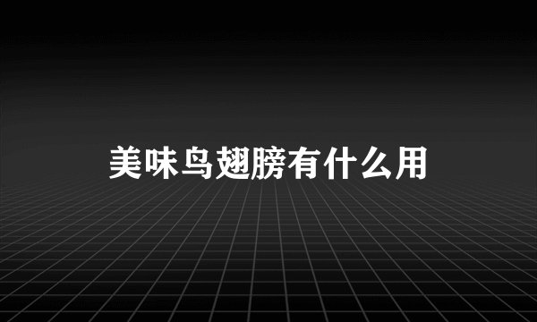 美味鸟翅膀有什么用