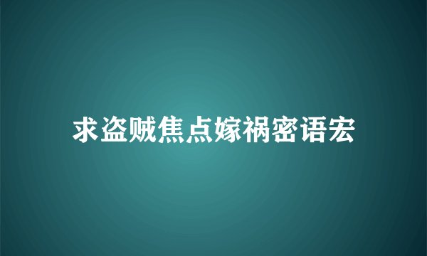 求盗贼焦点嫁祸密语宏