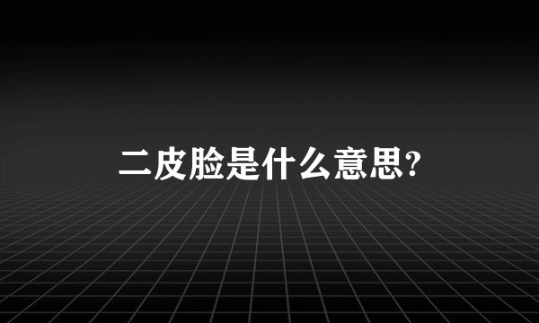 二皮脸是什么意思?