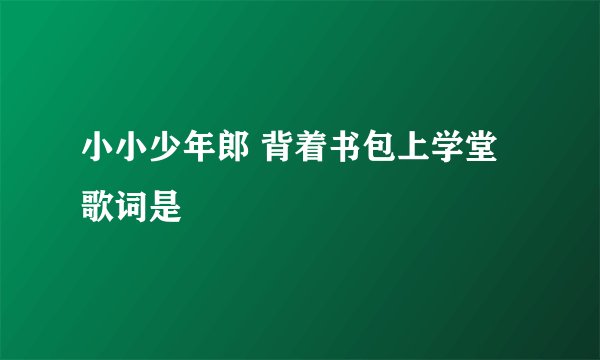 小小少年郎 背着书包上学堂歌词是