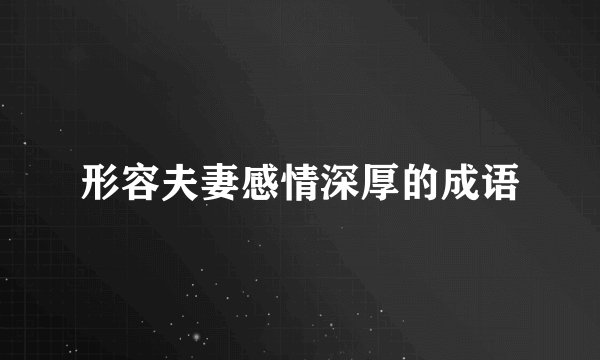 形容夫妻感情深厚的成语