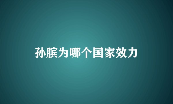 孙膑为哪个国家效力