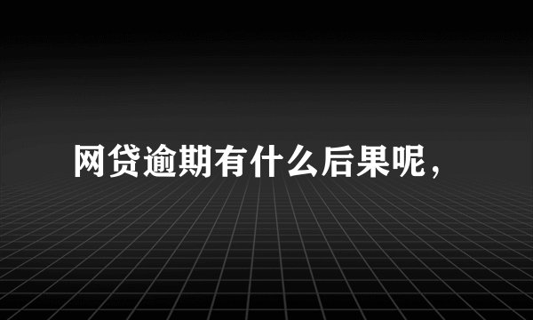 网贷逾期有什么后果呢，