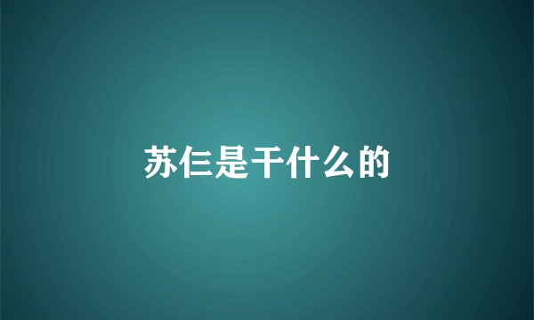 苏仨是干什么的