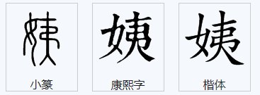 姨字的笔顺笔画顺序