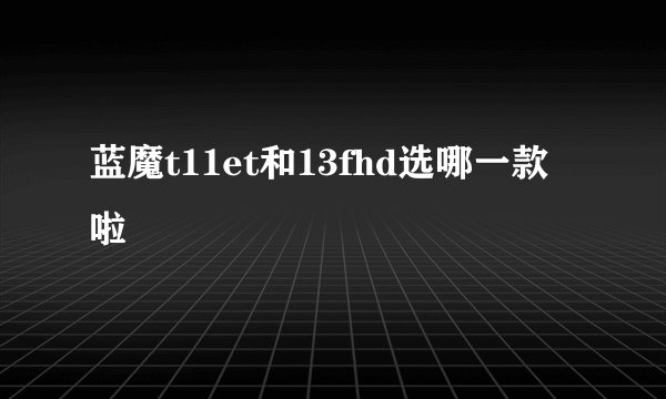 蓝魔t11et和13fhd选哪一款啦