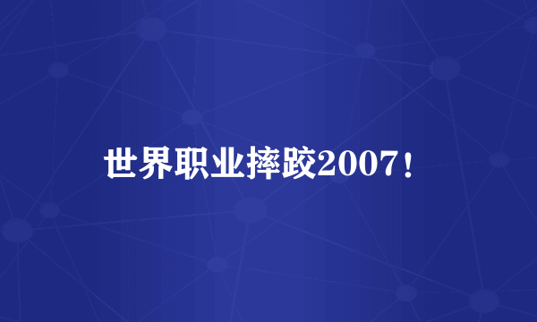 世界职业摔跤2007！