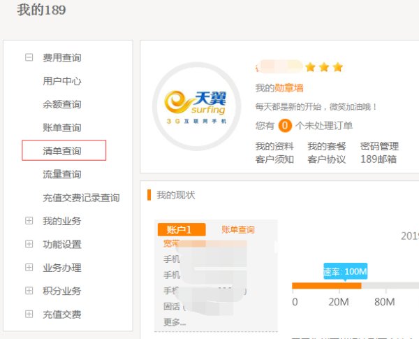 电信怎么查询清单？