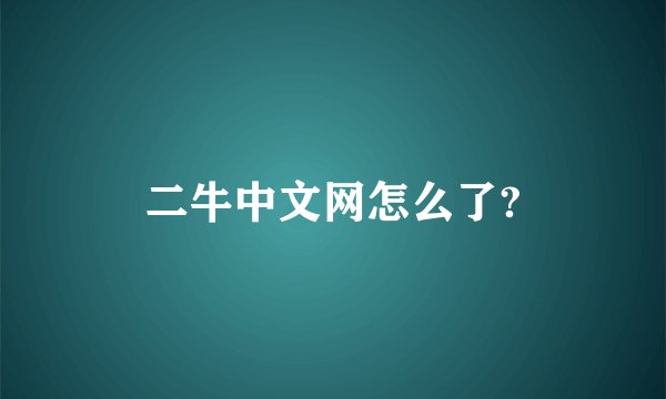 二牛中文网怎么了?