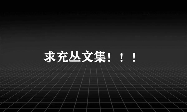 求充丛文集！！！