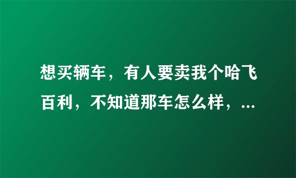 想买辆车，有人要卖我个哈飞百利，不知道那车怎么样，外表不错，04年的车，费和保险刚到期，直多少钱啊？