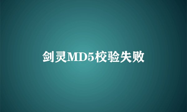 剑灵MD5校验失败