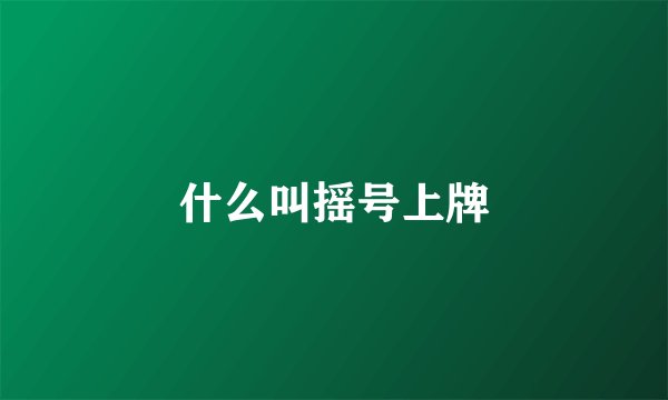 什么叫摇号上牌