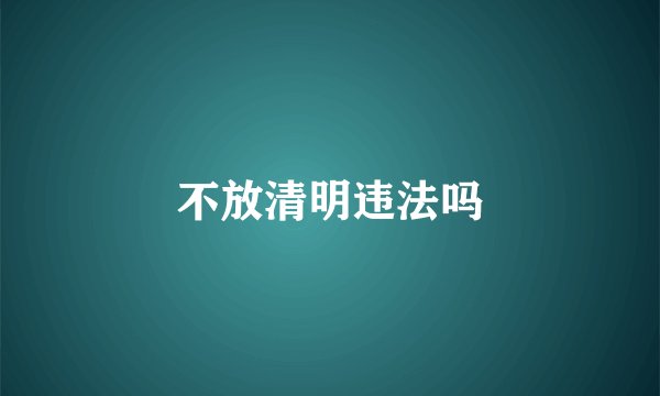 不放清明违法吗