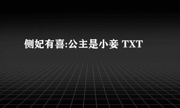 侧妃有喜:公主是小妾 TXT