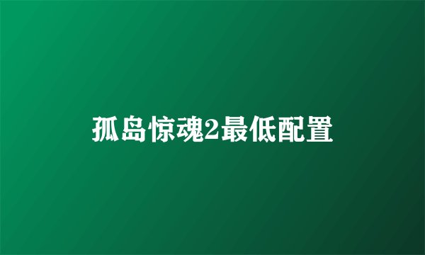孤岛惊魂2最低配置