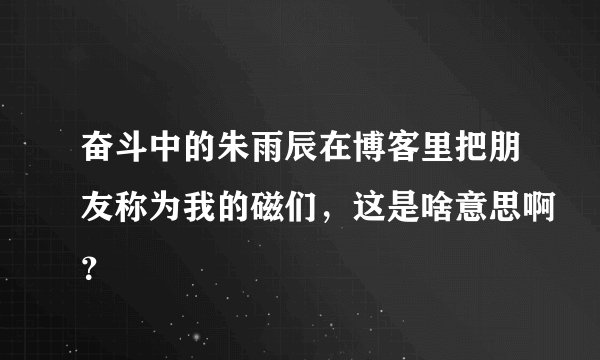 奋斗中的朱雨辰在博客里把朋友称为我的磁们，这是啥意思啊？