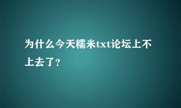 为什么今天糯米txt论坛上不上去了？