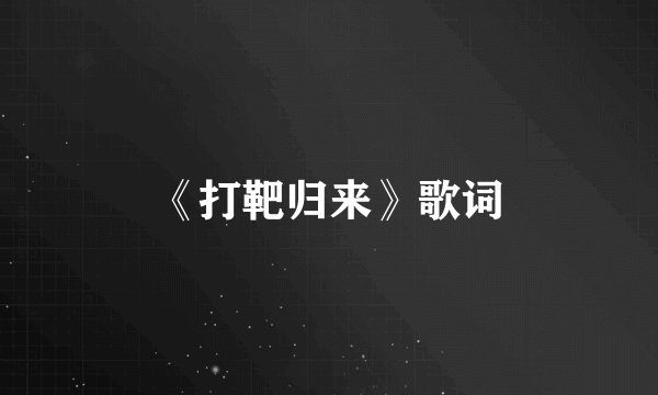 《打靶归来》歌词