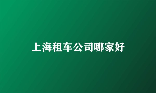 上海租车公司哪家好
