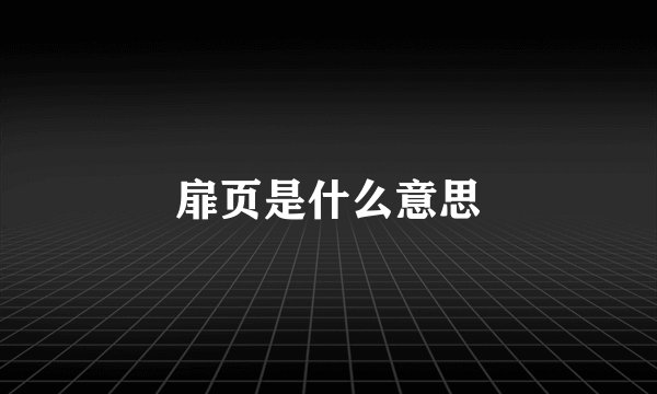 扉页是什么意思