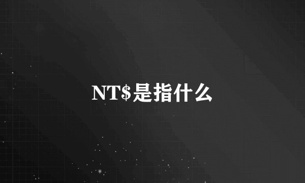 NT$是指什么