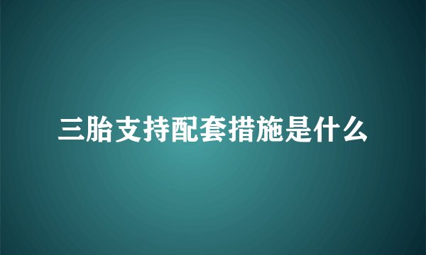 三胎支持配套措施是什么