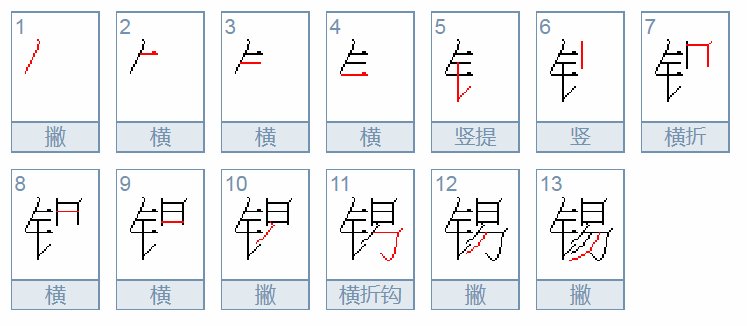 锡这个字怎么读
