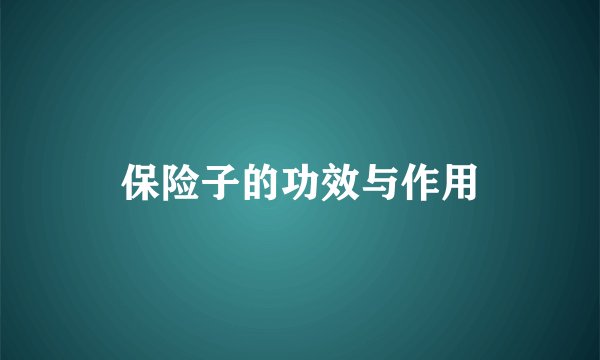 保险子的功效与作用
